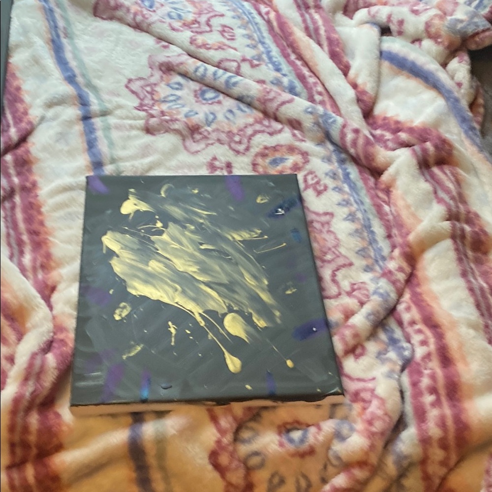 Abstract Gold and Purple Canvas Art